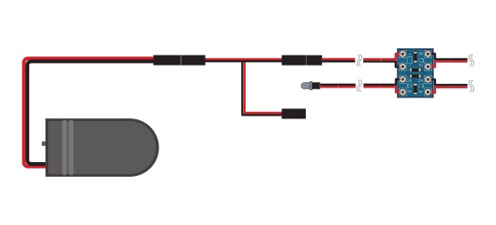 電池ケース　電源ケーブル　点灯基板接続