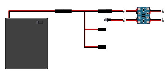 電池ケース　電源ケーブル　点灯基板接続